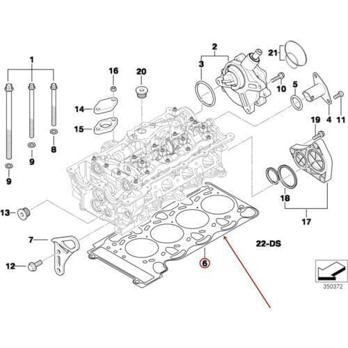 Car Cylinder pad Cylinder head gasket Suitable for N46Nb mw2009-2013 Cylinder head seal Engine cylinder head gasket Cylinder bed