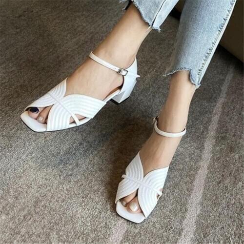 PXELENA Shoes With Medium Heels