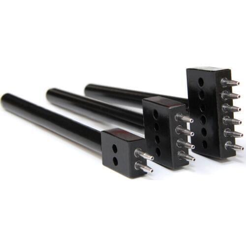 Hole Spacing 4/5/6mm Tooth 2/4/6 Leather Punch Tool Row Circular Cut Hole Stitched Leather Punching Tools Aperture Diameter 1mm