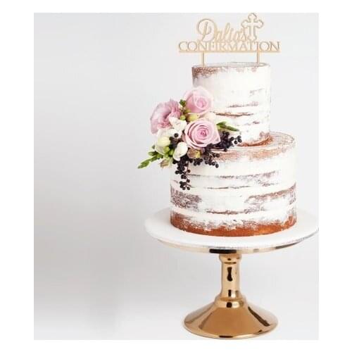 Religious Cake Topper, Confirmation Sign, Custom Cake Topper, Rustic Cake Topper, Wood Cake TopperCustom Confirmation Cake
