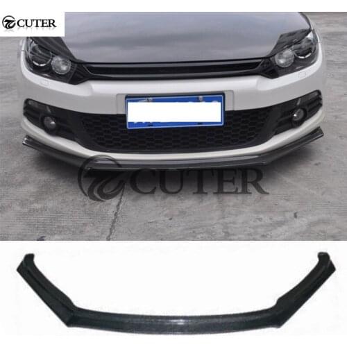 S style Carbon Fiber front bumper lip Spoiler for Volkswagen Scirocco standard bumper OSIR style car body kit 09-14