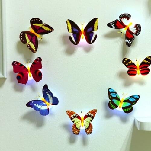 Lovely Butterfly LED Night Light Color Changing Light Beautiful Home Decorative Wall Nightlights Color Random On Sale