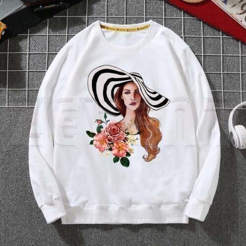 Lana Del Rey Letter Printed Graphic Hoodie Men Sweatshirt Casual Crewneck Sweatshirts Winter Autumn Clothing