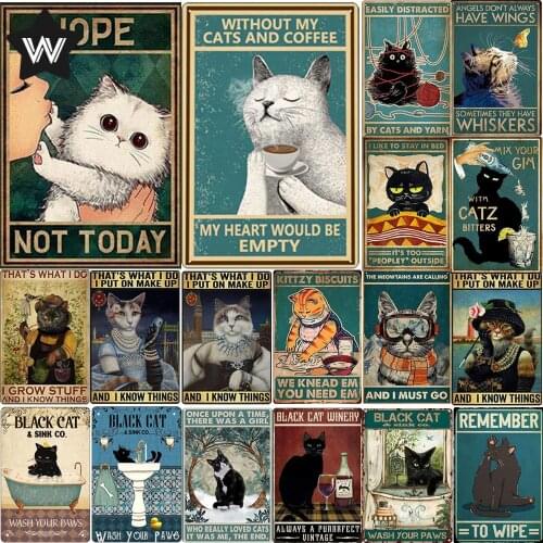 Pet Shop Metal Tin Sign Vintage Pet Cat Metal Poster Animal Shabby Retro Style Tin Plate Wall Sticker Man Cave Club Garden Decor