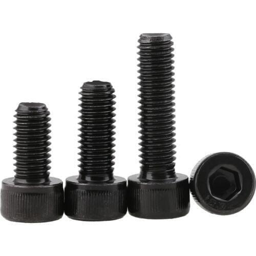 1Pcs Grade12.9 M6 M8 M10 Carbon Steel Fine Thread Hex Hexagon Socket Cap Head Screw Pitch 0.75/1mm Length 10-100mm