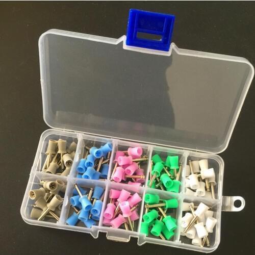 100pc Dental Prophy Cup Rubber Polish Polishing Tooth Latch Type Mixed Color
