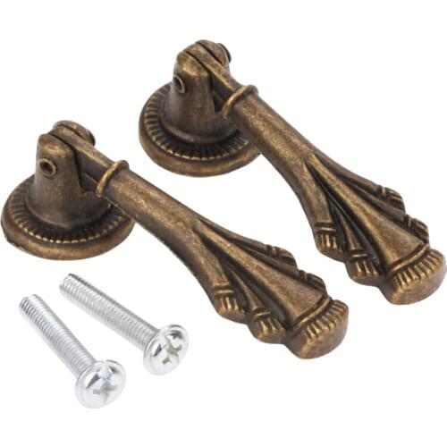 2pcs Antique Bronze Wardrobe Dresser Cupboard Drawer Pulls Knobs Handles Furniture Cabinet Pulls 19*60mm