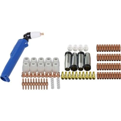 59Pcs Contact Tip Conical Gas Nozzle Tip Holder & 24KD MB24 MIG & 1Set PT31 Plasma Cutter Torch Head Body Cutting Promotion