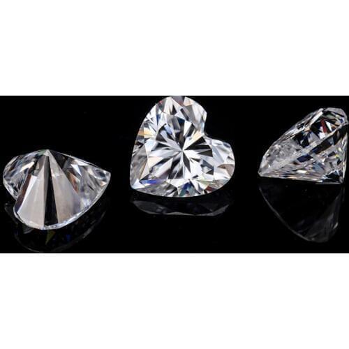 Colorless moissanites heart 3*3mm loose stone EF excellent quality positive testing
