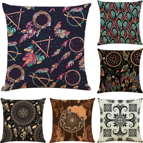 45x45cm Bohemian Cushion Cover Decorative Pillows Fashion Seat Cushions Home Decor Soft Flax Car Throw Pillow Sofa Pillowcase