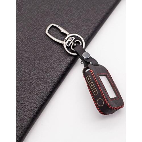 100% Leather Key Case For StarLine A92 A94 A62 A64 A95 Two Way Car Alarm LCD Remote Control Transmitter Keychain Protector Cover