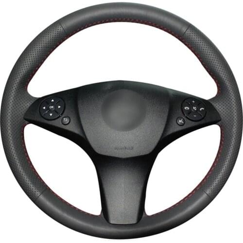 Black Artificial Leather DIY No-slip Car Steering Wheel Cover for Mercedes Benz C180 C200 C350 C300 CLS 280 300 350 500 GLK