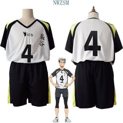 Haikyuu!! Fukurodani Bokuto Koutarou Uniform T-shirt and Shorts Cosplay Costume Haikiyu Volley Ball Team Jersey Sportswear