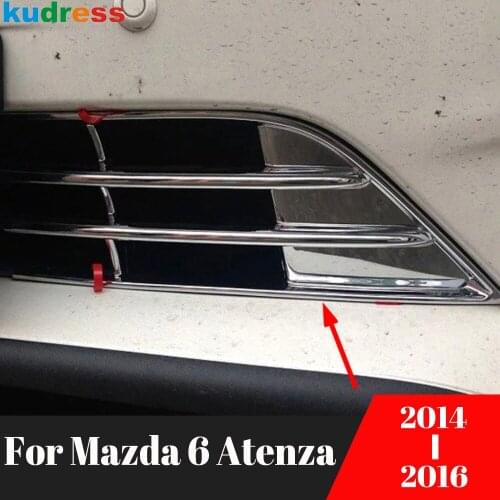 For Mazda 6 M6 Atenza 2014 2015 2016 ABS Chrome Front Center Grill Grille Cover Trim Head Grilles Around Car Styling Accessories