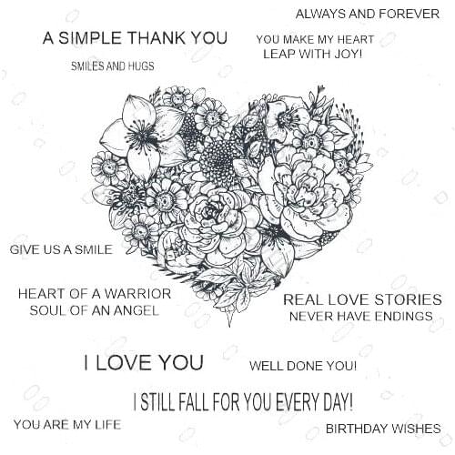 I love you/flower Transparent Clear Stamp/seal for DIY Scrapbooking/ Album Decorative Clear Stamp Sheets A0461