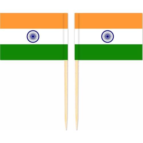 India Toothpick Flag 3.5X2.5CM Cake Topper Party Cupcake Wedding Baby Shower Supplies Lovely Baking Dessert Decorations