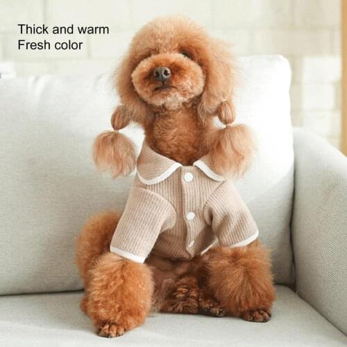 Pet Dog Cardigan Sweaters Coat With Button Autumn Winter Dogs Bat shirt Clothes British Style Cat Knitwear For Chihuahua