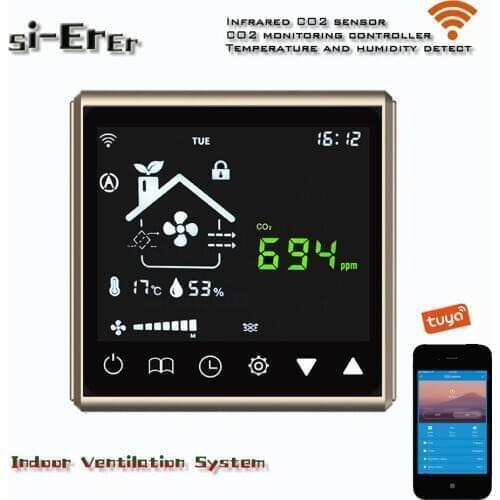 CO2 gas monitoring indoor ventilation controller, Mobile APP WIFI and RS485 remote control