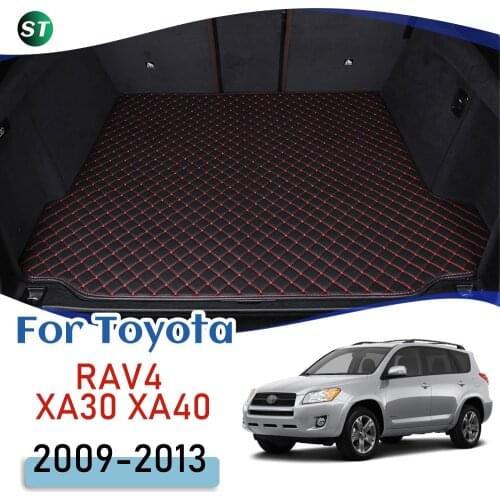 For Toyota RAV4 XA30 XA40 2009-2013 Custom Leather Car Trunk Mats Rear Trunk Floor Mat Tray Carpet Cargo Liner Accessories
