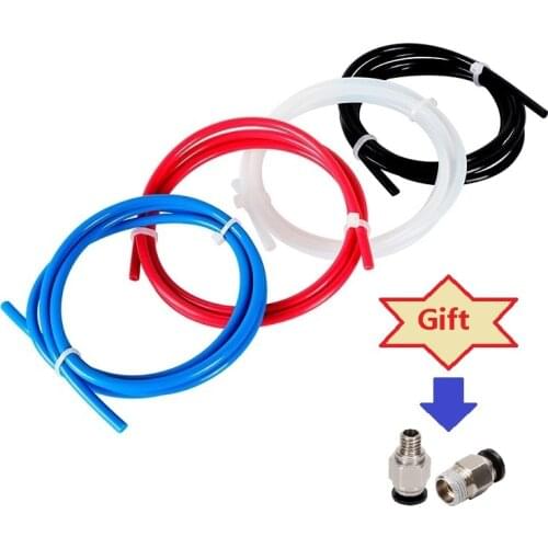 MEGA 5M 10M PTFE Tube TL-Feeder Hotend RepRap Rostock Bowden Extruder 1.75mm Filament ID2mm OD4mm with PC4-M6 PC4-01 Connectors