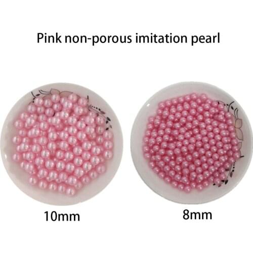DIY pink non-porous imitation pearl jewelry clothing decoration accessories handmade materials 6-10mm round loose beads ABS
