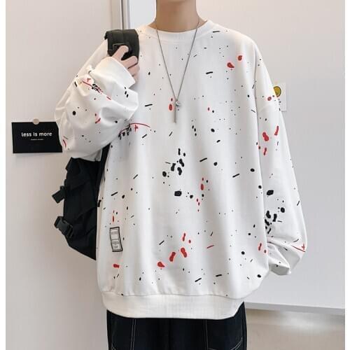 2021 New Trend Men Hoodies Casual Solid Splice Pullover O-Neck Slim Fit Mens Sportswear Sweatshirt Print Male Hoody Tracksuit