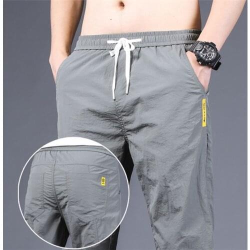 New Arrival 2021 Men Summer Beach Pants Outdoor Leisure Trousers Elastic Waist Comfort Light Weight Pants Plus Size Fashion