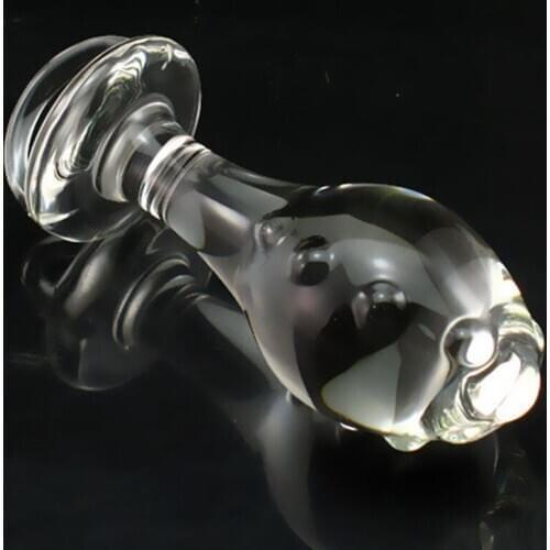 Floating-Point Particles Glass Anal Plug G Spot Stimulator Anus Dilator Masturbator Glass Butt Plug Sex Toys For Woman Ass Plug