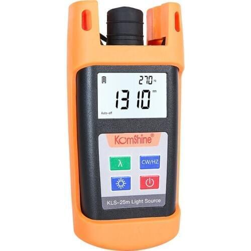 Handheld LED Function 1310/1550nm Singlemode Optical Laser Source Komshine KLS-25M-S Fiber Optic Light Source with SC