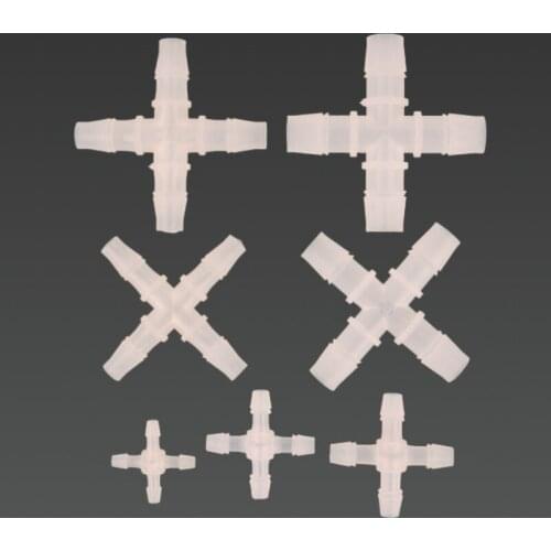 5~200pcs 2.4~12.7mm Plastic Cross Connector 2 4 6 8 10 12mm Garden Irrigation Equal 4-Ways Aquarium Air Pump Hose Tube Joint