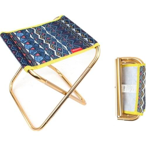 Durable Outdoor Folding Chair with Bag Outdoor Aluminum Chair Portable Fishing Camping Stool Seat for Beach Garden Travel BBQ