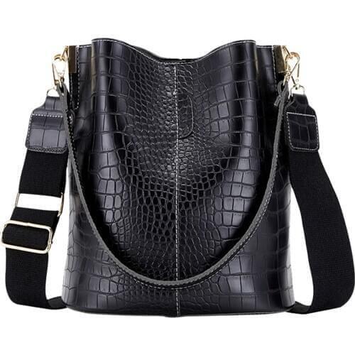 Retro Crocodile Crossbody Bag For Women Shoulder Bag Brand Designer Women Bags Luxury PU Leather Bag Bucket Bag Handbag 2021