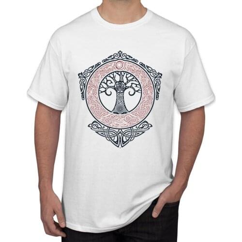 TEEHUB 2019 New Fashion Yggdrasil Print Men T-Shirt Hipster Ash Tree Tee Short Sleeve O-Neck Casual Tops