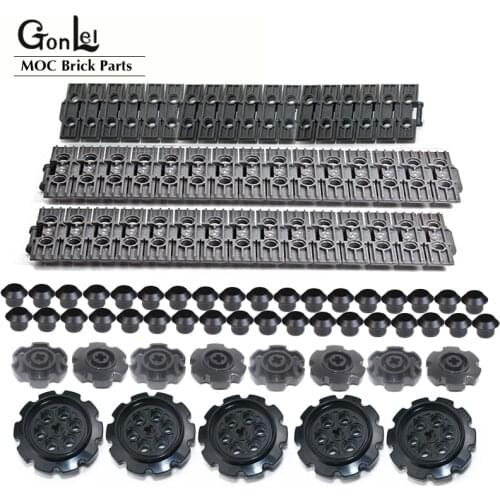 Technical Tread Wide Caterpillar Track Reinforced Tread Sprocket Wheel Large MOC Bricks Parts Toys Fit for Technical 88323 57518