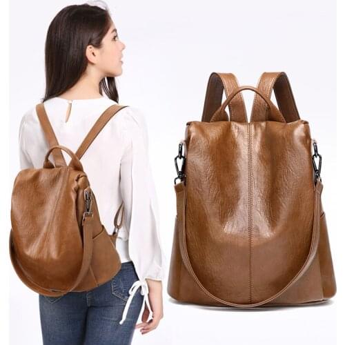 Female backpack mochila feminina casual Multifunction Women Leather Backpack Female Shoulder Bag Sac A Dos Travel Back Pack