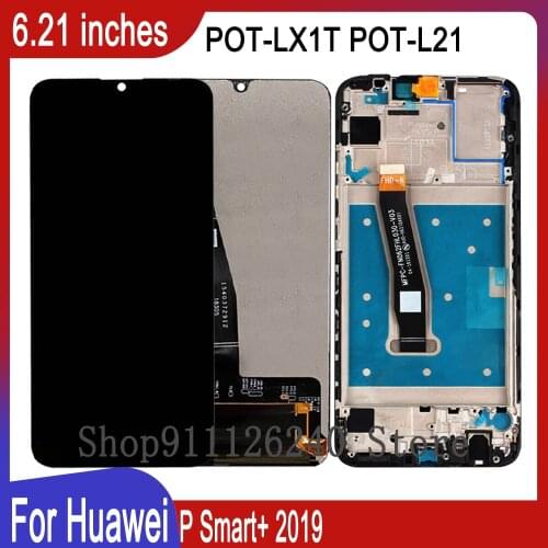 6.21" For Huawei P Smart+ 2019 LCD Display Screen LCD Touch Digitizer Assembly Parts P Smart Plus (2019) POT-LX1T Display Frame