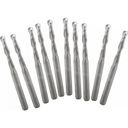 10x Solid Carbide 2.5mmX17mm Spiral 2 Flutes Ball Nose End Mills CNC Engraving bits