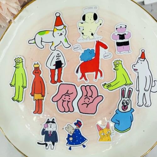18PCS Cute illustration sticker for kids homemade book stickers on laptop / decorative scrapbooking / DIY