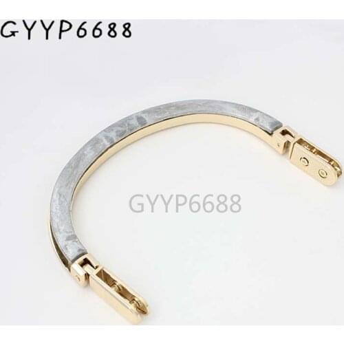 2-10 pieces 12.5X9.2cm light gold metal handle for Bolsa feminina looking semicircle handles frames in screws