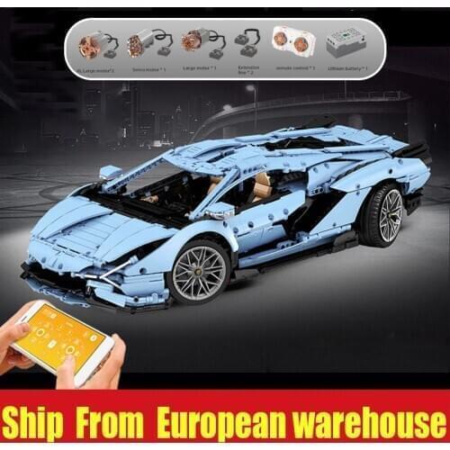 Yeshin 13056 RC Car Veneno Lamborghinis Aventador Roadster Power Function Car MOC Building Blocks Bricks Kid high-tech Toy