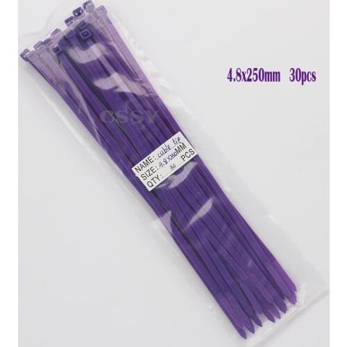 30pcs colorful cable tie 250mm Self-locking plastic nylon tie cable tie fastening ring cable tie zip wraps strap nylon