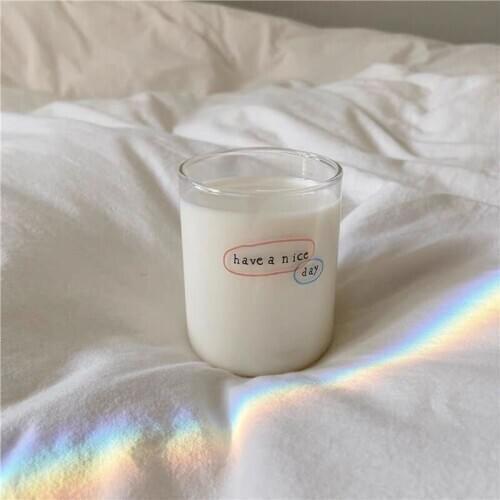 340ml Ins Korea Glass Water Bottle Office Cup Fashion Bottle Glass Cup Coffee Mug Gift Transparent Drinkware Milk Strawberry Cup