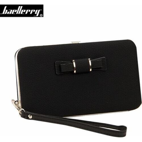 Baellerry Women Big Wallet Capacity Card Holder Cellphone Pocket Clutch Wallet Multifunction Bow Tie Purse Gift for Female