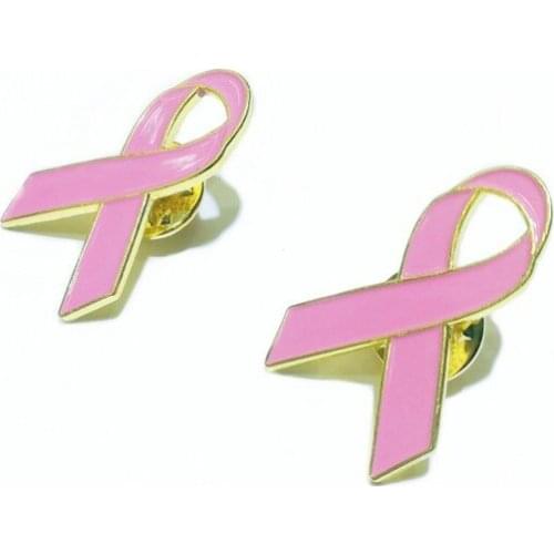 Big pink ribbon badge brooch breast cancer awareness pink ribbon lapel pin awareness 20*30mm Free Shipping