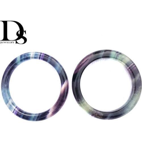 DS 60mm Natural Rainbow Fluorite Bracelet Gemstone Quartz Bracelet Healing Crystal Stone Jewelry Fashion For Women Jewelry Gifts