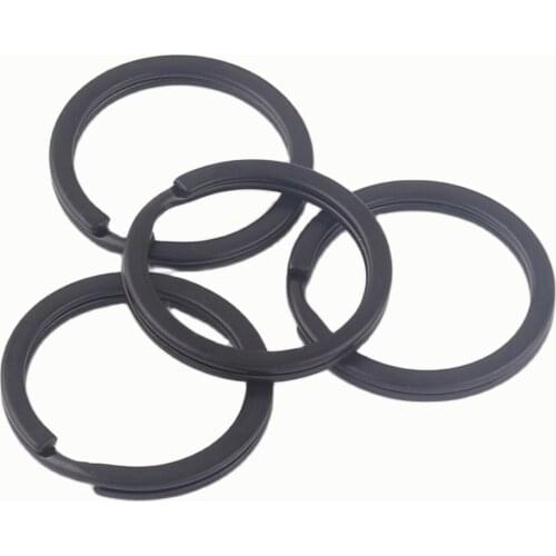 25mm Black Double Split Round Clip Jewelry Making Metal Clasp Connector Keychain Purse Making Hardware Webbing Key Ring 6Pcs