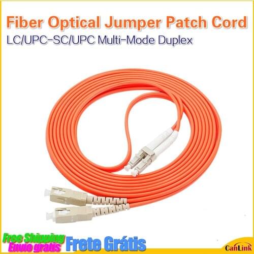 LC/UPC-SC/UPC Multi-Mode Fiber Cable Multimode Duplex Fiber Optical Jumper Patch Cord 10PCS Free shipping