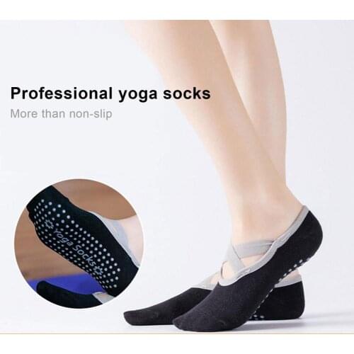 40%HOT1 Pair Yoga Socks Breathable Sweat-absorb Multi-functional Yoga Pilates Barre Sticky Grippers Socks for Women
