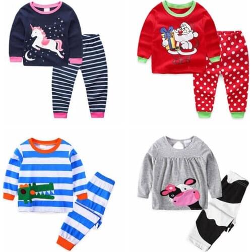 Hot Sell Kids New Cotton Pyjamas Sets Child Pajamas Nightwear Girls Cartoon Sleepwear Clothing For Boys 2-Piece Suit