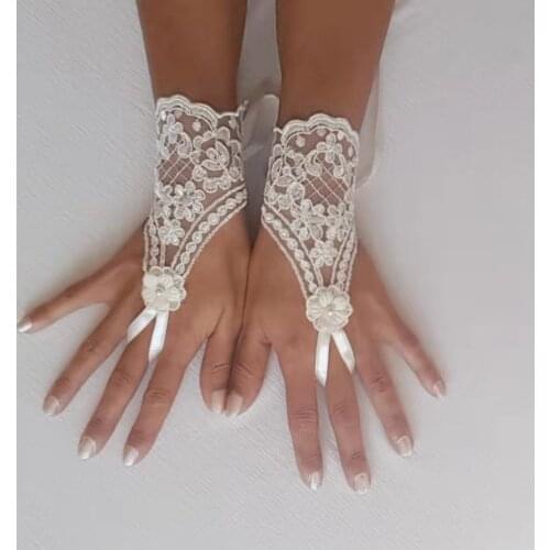 Hot Soft Gloves Ladies Short White Lace Fingerless Gloves Net Goth Gothic Fancy Dress Weddingg Tights Stockings